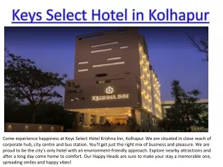 Book Keys Select Hotel in Kolhapur: Best Hotels in Kolhapur - Keys Hotels