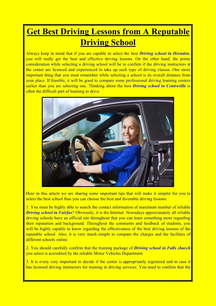 get best driving lessons from a reputable driving