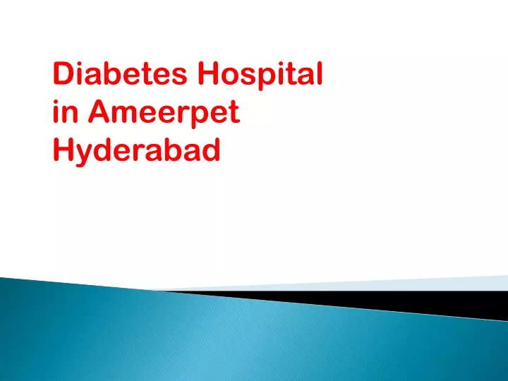 diabetes hospital in ameerpet hyderabad