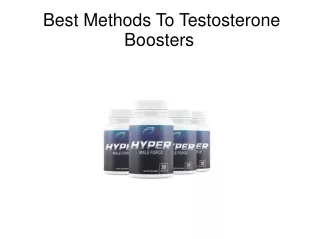 The Best Methods To Testosterone Boosters