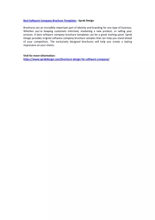 best software company brochure templates sprak