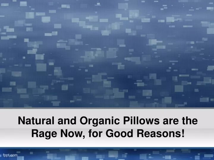 natural and organic pillows are the rage now for good reasons