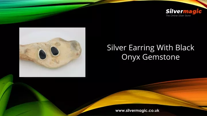 silver earring with black onyx gemstone