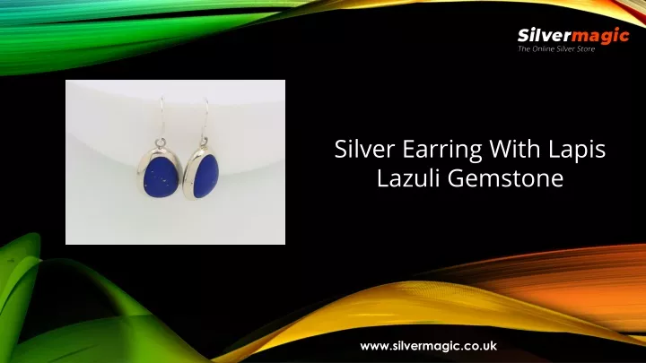 silver earring with lapis lazuli gemstone