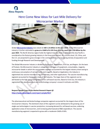 Here Come New Ideas for Last Mile Delivery for Microcarrier Market