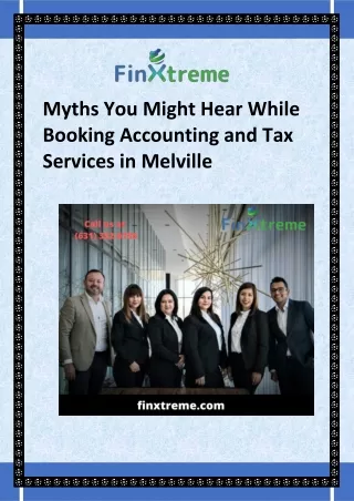 Myths You Might Hear While Booking Accounting and Tax Services in Melville