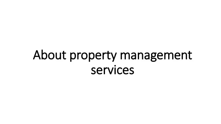 about property management services
