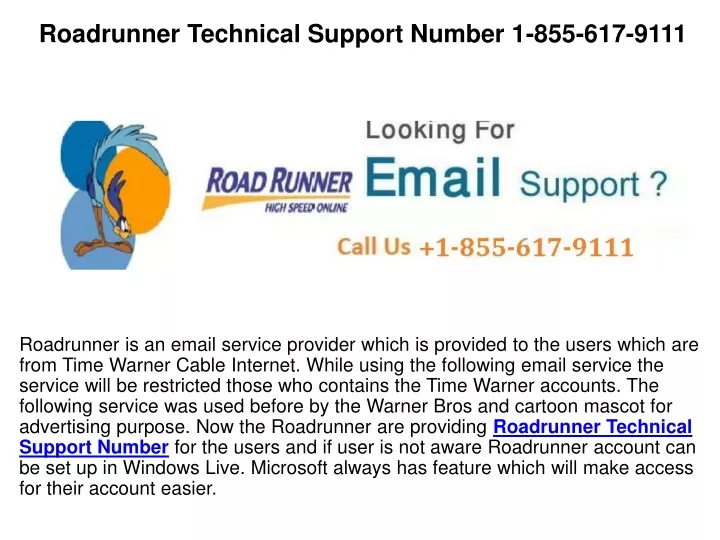 roadrunner technical support number 1 855 617 9111