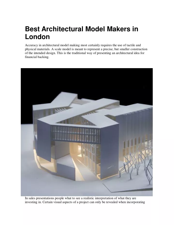 best architectural model makers in london