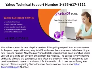 Yahoo Technical Support Number 1-855-617-9111