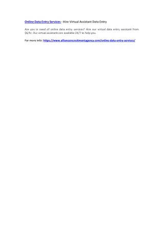 online data entry services hire virtual assistant