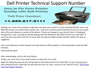 Dell Printer Technical Phone Number 1-855-617-9111