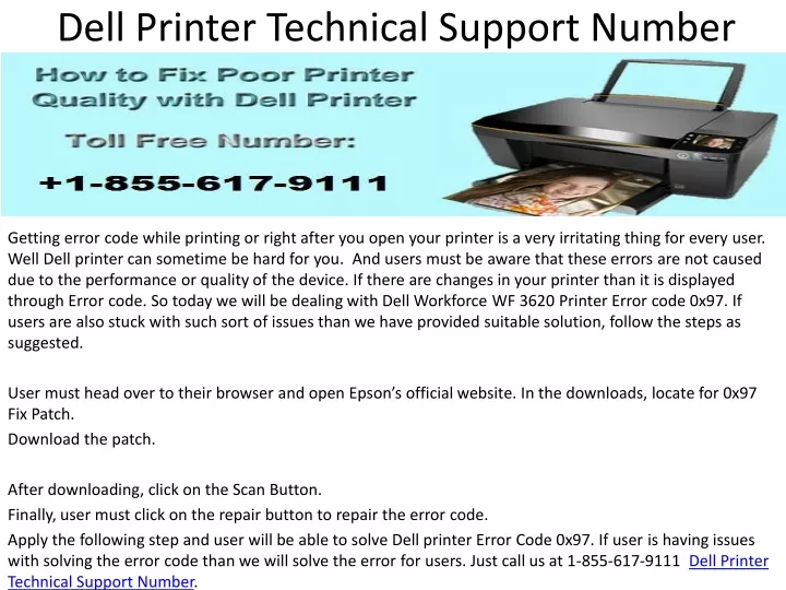 dell printer technical support number