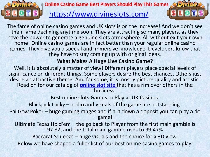 online casino game best players should play this