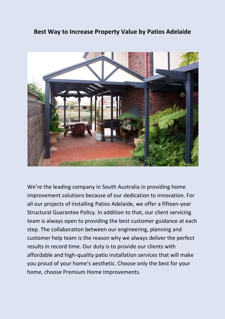 best way to increase property value by patios