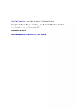 hire a top virtual assistant from india dedicated