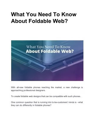 what you need to know about foldable web