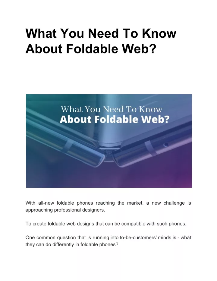 what you need to know about foldable web