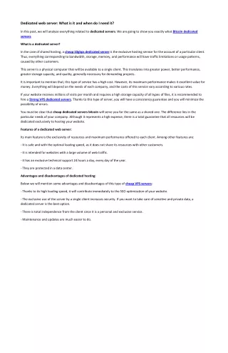 dedicated web server what is it and when