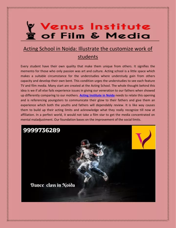 acting school in noida illustrate the customize