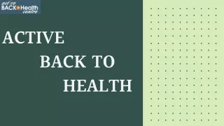 Chiropractic Clinic in Calgary - Active Back To Health