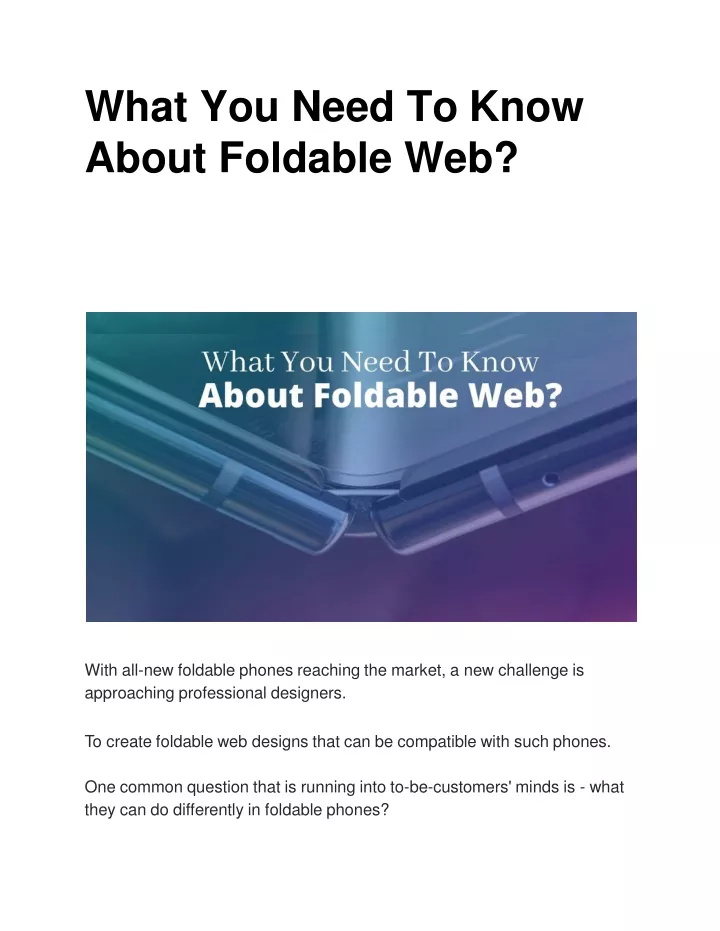 what you need to know about foldable web