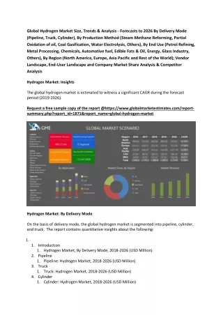 global hydrogen market size trends analysis