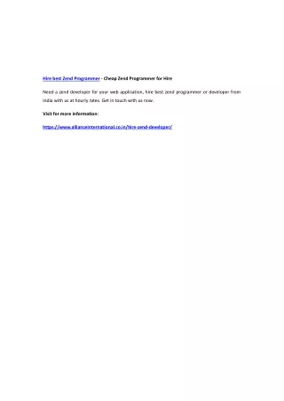 hire best zend programmer cheap zend programmer
