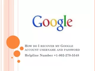 how do i recover my google account username and password