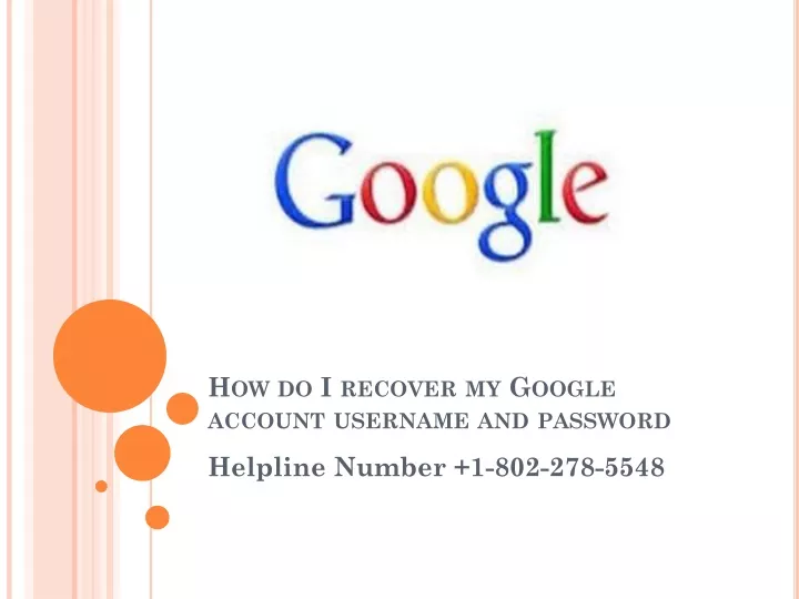 how do i recover my google account username and password
