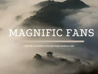 Magnific Fans are Best Ceiling Fans in Bangalore