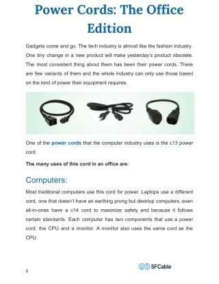 power cords the office edition