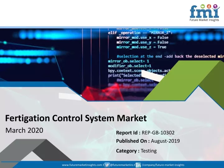 fertigation control system market march 2020