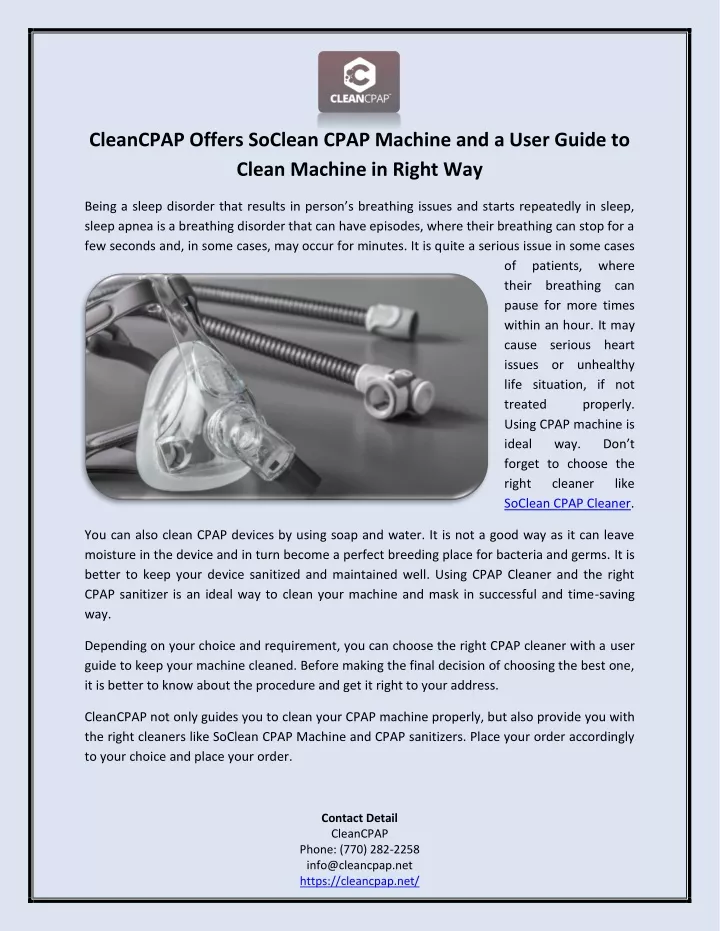 cleancpap offers soclean cpap machine and a user
