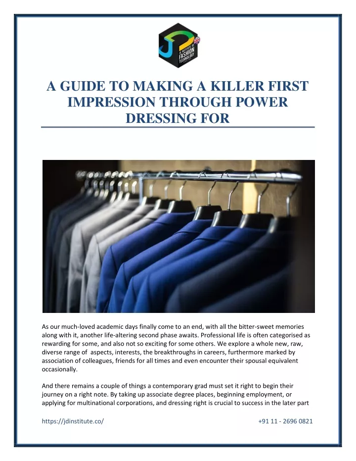 a guide to making a killer first impression