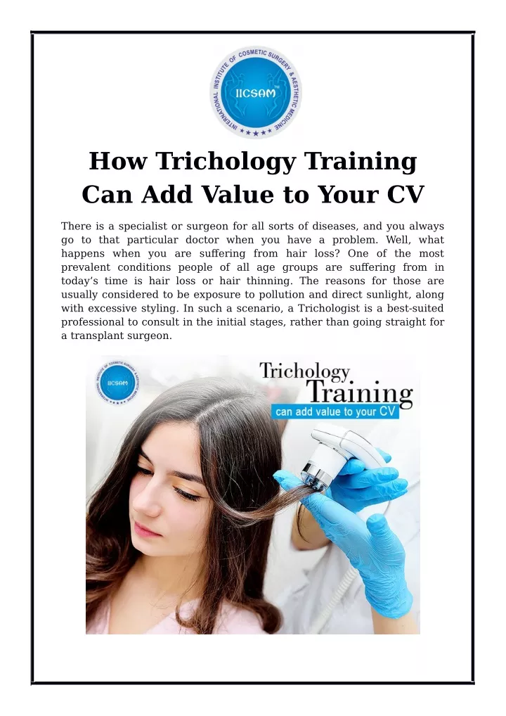 how trichology training can add value to your cv