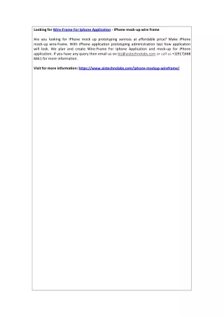 looking for wire frame for iphone application
