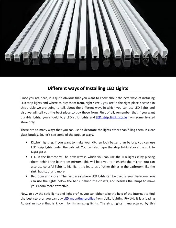 different ways of installing led lights