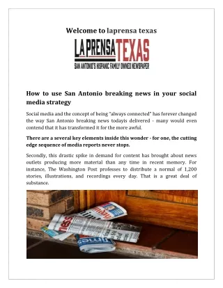 How to use San Antonio breaking news in your social media strategy