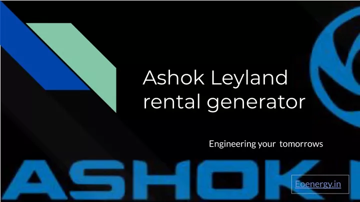 ashok leyland rental generator