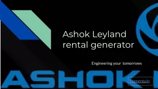 ashok leyland rental generator