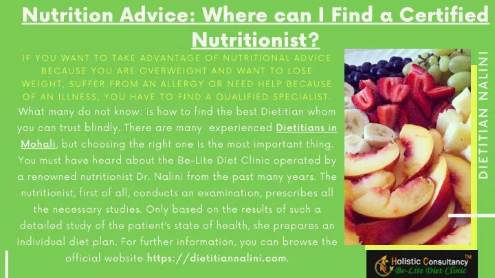 nutrition advice where can i find a certified