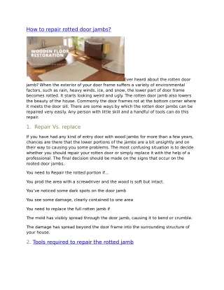 how to repair rotted door jambs