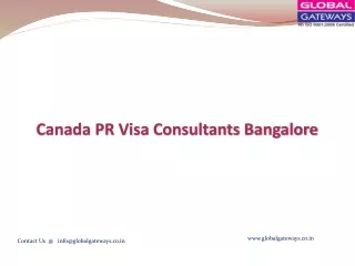 Canada PR visa consultants Bangalore