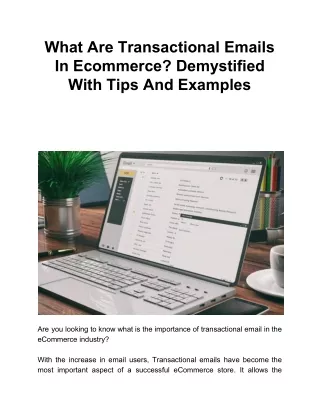 what are transactional emails in ecommerce