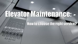 elevator maintenance