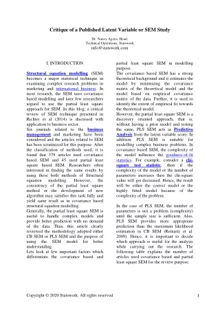 critique of a published latent variable