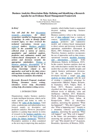 business analytics dissertation help defining