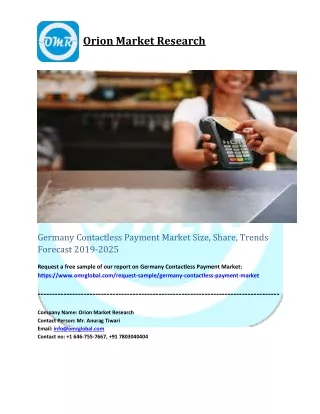 Germany Contactless Payment Market Size, Share, Trends Forecast 2019-2025
