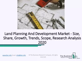 Land Planning And Development Market Key Strategies By Top Players 2020